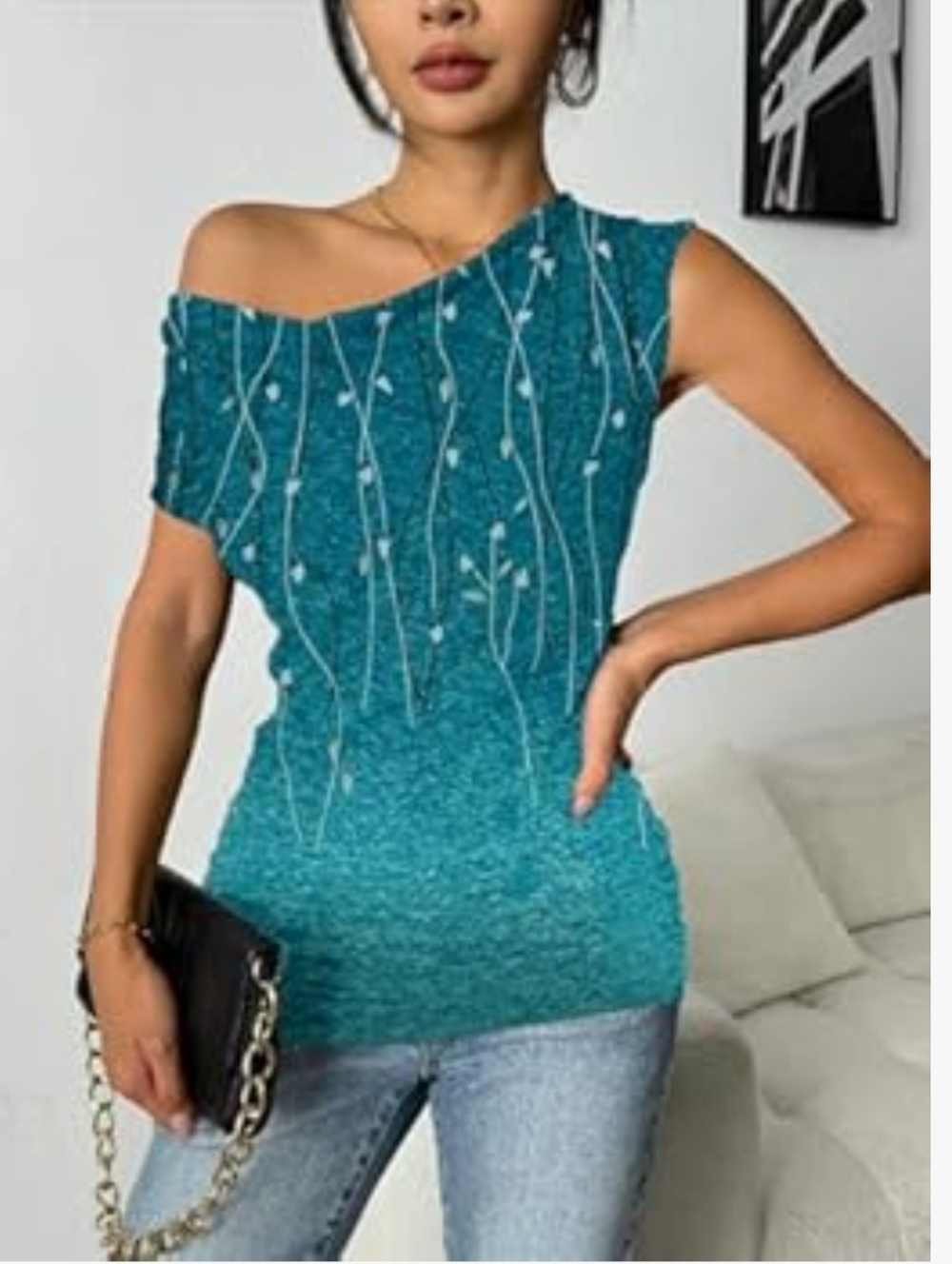 Nwt Zeagoo Women’s Teal Tank Top Boho Coastal Cowgirl Rodeo Revolve Lace